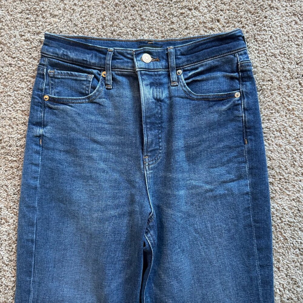 Express Modern Straight leg Super High Rise Jeans 6 regular high waist jean - Picture 2 of 7